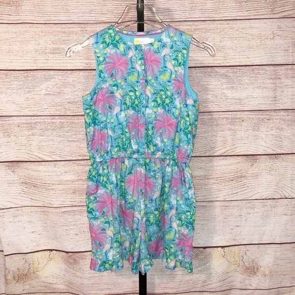Boden Other - Boden Floral and Flamingos Shorts Romper Size 11-12Y